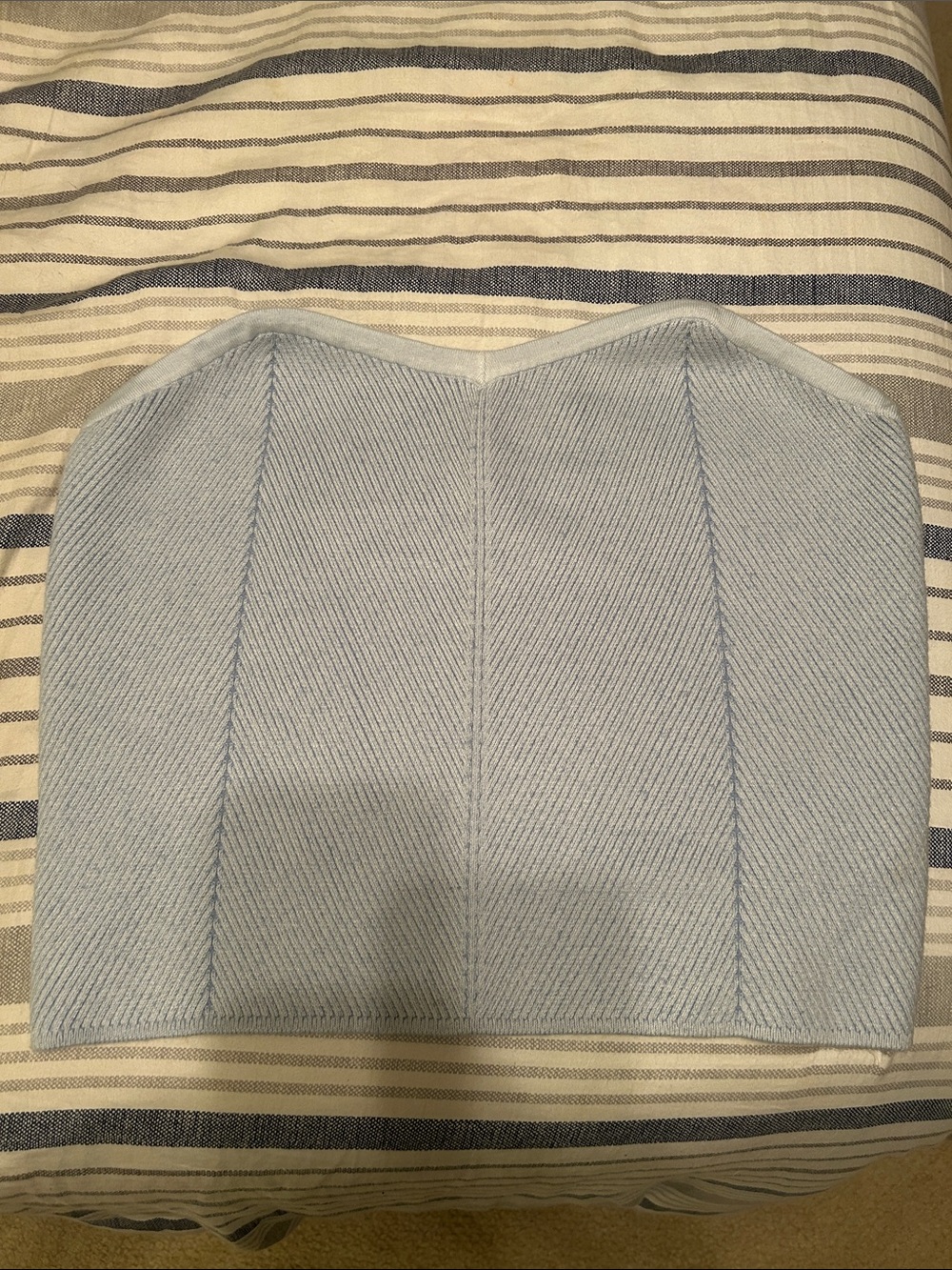 aerie Light Blue Ribbed Strapless Tube Top